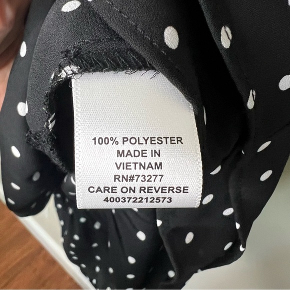 Elle Black and White Polka Dot Peplum Tank Top Blouse size XL - Picture 5 of 9